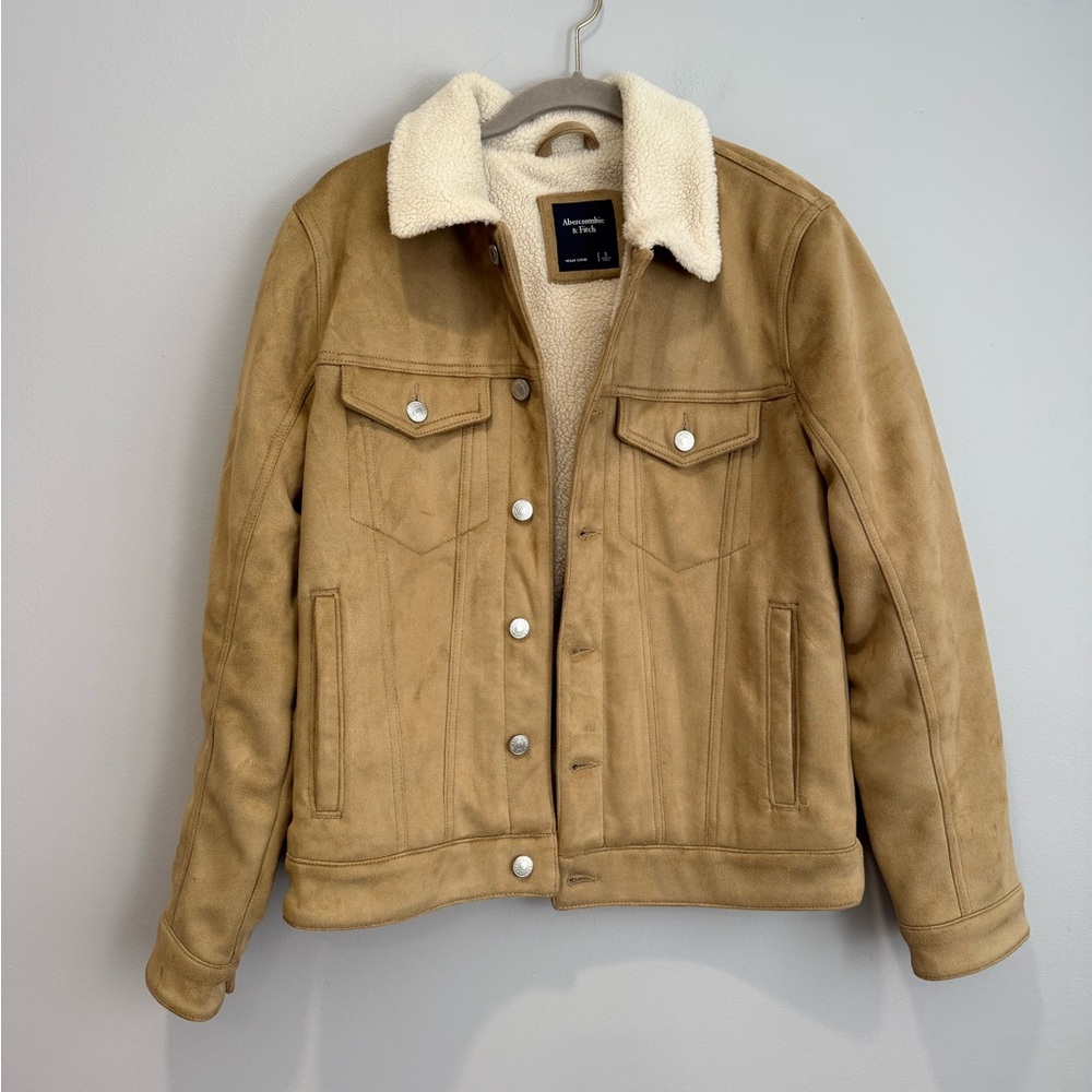 Abercrombie & Fitch Suede Sherpa-Lined Jacket